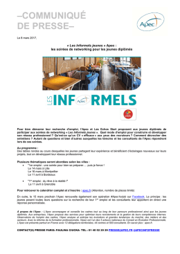 –COMMUNIQUÉ DE PRESSE–