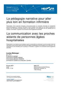 La pédagogie narrative pour aller plus loin en formation - HES-SO