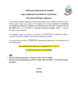 Lire la suite.. - ligue régionale de Constantine