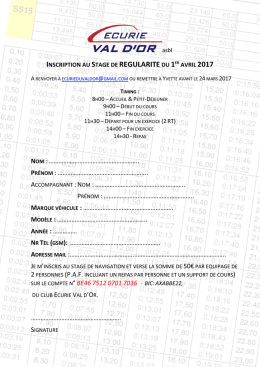 Formulaire Stage Régularité