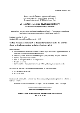 Annonce secr&eacute;tariat LEADER