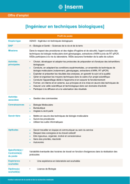 Ingénieur en techniques biologiques