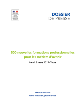 500 nouvelles formations professionnelles pour les métiers d`avenir