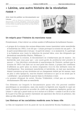 Lénine, une autre histoire de la révolution russe