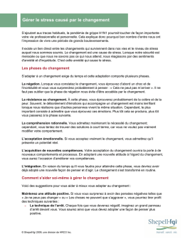 G&eacute;rer le stress caus&eacute; par le changement
