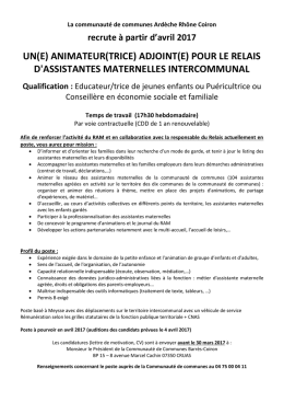 fiche de poste - Barres