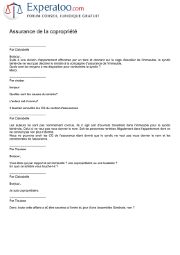 Assurance de la copropriété