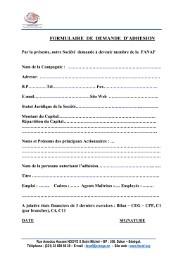 formulaire de demande d`adhesion