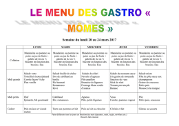 Semaine du lundi 20 au 24 mars 2017