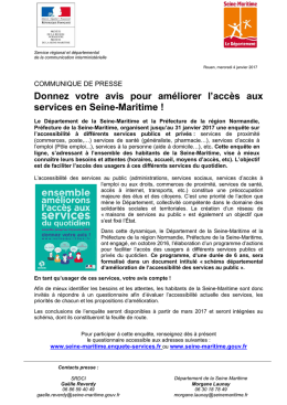 Donnez votre avis pour améliorer l`accès aux services en Seine
