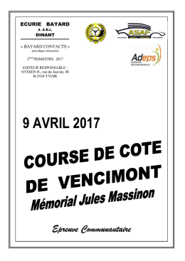 cote de vencimont 2017 - reglement provincial