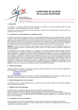 1- Conditions de validit&eacute; LA MAJ