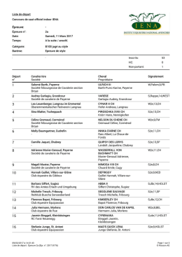 Liste de partants - Starterliste