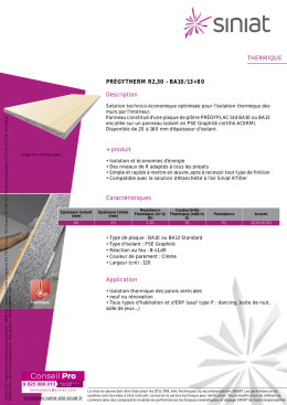 fiche technique : PREGYTHERM R2_30 - BA10-13plus80