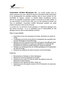 Géologue d`exploration - Ordre des Géologues du Québec