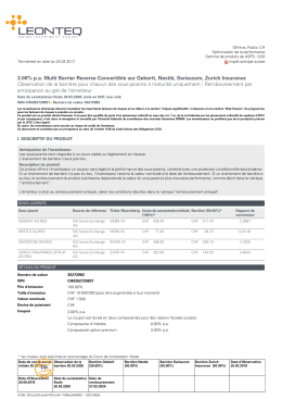 3.00% pa Multi Barrier Reverse Convertible sur Geberit