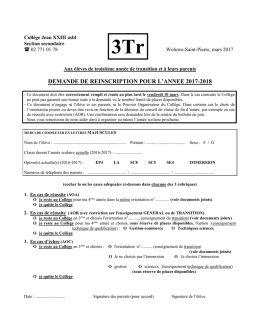 Réinscription 3T > 4T