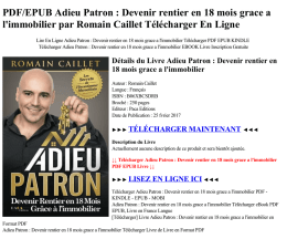 PDF/EPUB Adieu Patron : Devenir rentier en 18