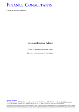 Téléchargez notre Document Entrée en Relation