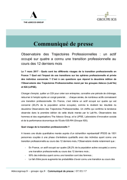 Communiqué de presse