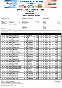 SAMSE NATIONAL TOUR U16 DAMES U16 Dame Poursuite