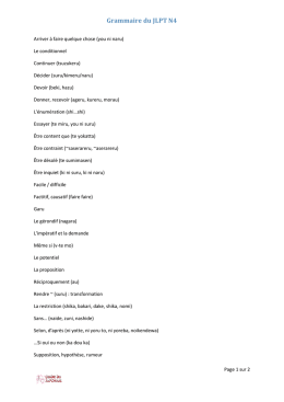 Grammaire du JLPT N4