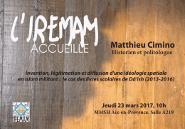 IREMAM accueille Matthieu Cimino