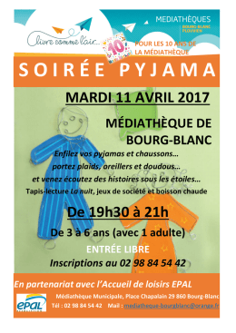 Soir&eacute;e pyjama - Mairie de Bourg