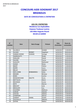 concours aide-soignant 2017 brignoles
