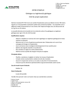 g&eacute;ologue Chef de projet-exploration