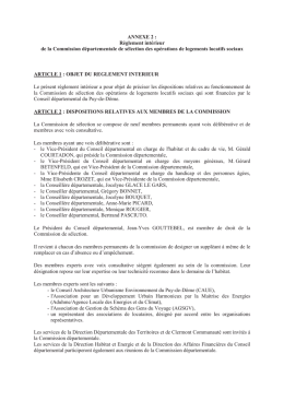 Règlement intérieur de la Commission départementale de sélection