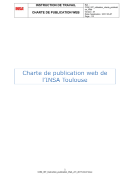 Charte de publication web de l`INSA Toulouse