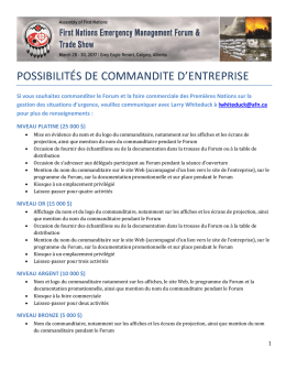 possibilités de commandite d`entreprise