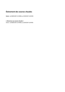 Évènement des sources chaudes