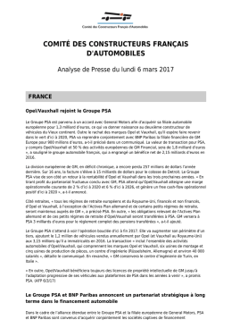 Analyse de presse du 6 mars