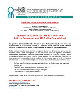 étails et inscriptions - Régime de retraite des groupes