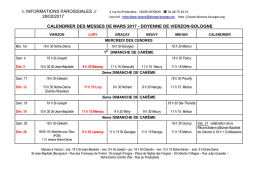 Calendrier des messes