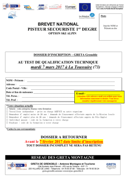 Dossier de candidature