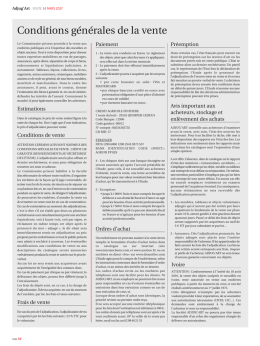 Conditions g&eacute;n&eacute;rales de la vente