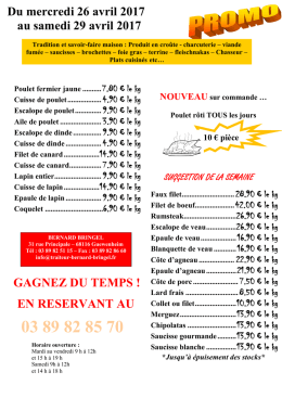 Grenadin de veau - Traiteur Bernard Bringel