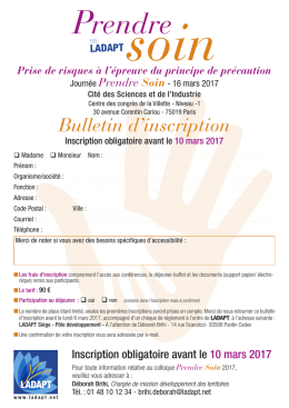 T&eacute;l&eacute;charger le document PDF Bulletin inscription