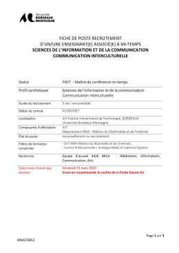 09MCF0853 MMI - Universit&eacute; Bordeaux Montaigne