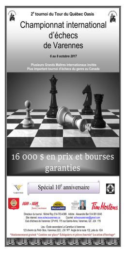 Affiche - Club d`échecs de Varennes