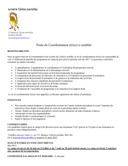 Coordonnateur (trice) - Municipalit&eacute; de Calixa