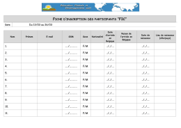 fiche d`inscription des participants &ldquo;fic&rdquo;
