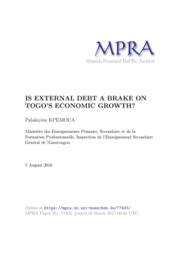 is external debt a brake on togo`s economic growth?