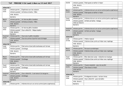TAP PERIODE 4 DU Lundi 6 Mars au 14 Avril 2017