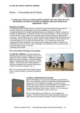 Fiche 1 - Paroisse de Cessy