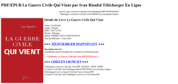 PDF/EPUB La Guerre Civile Qui Vient par Ivan