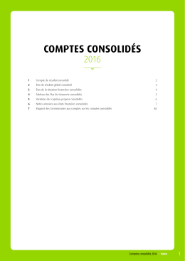 comptes consolid&eacute;s